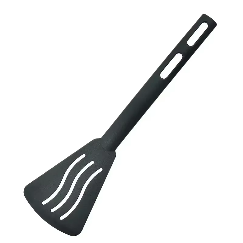 Lot de 3 ustensiles de cuisine en nylon : fourchette à surface plate, spatule ajourée, cuillère soli