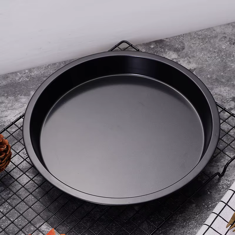 Plat à pizza circulaire en acier au carbone antiadhésif de 6, 8, 9 et 10 pouces, moule à gâteau pour