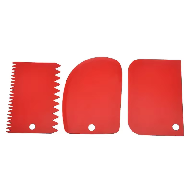 Grattoir à pâte en plastique, outil de décoration rouge, grattoir à pâte de cuisson, grattoir à crèm