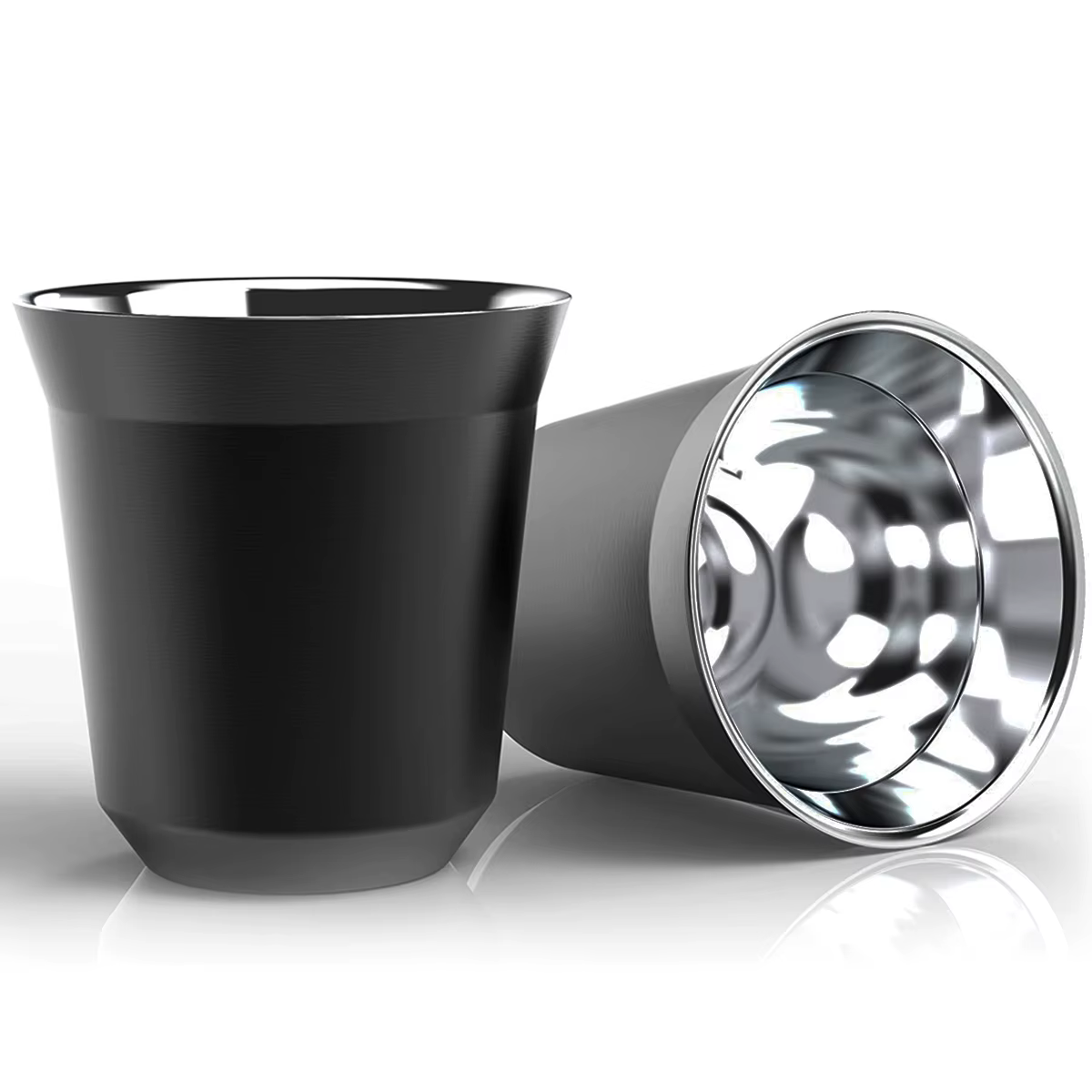 Tasse à expresso à Double paroi isolée en acier inoxydable, Capsule de café, tasse à boisson en méta