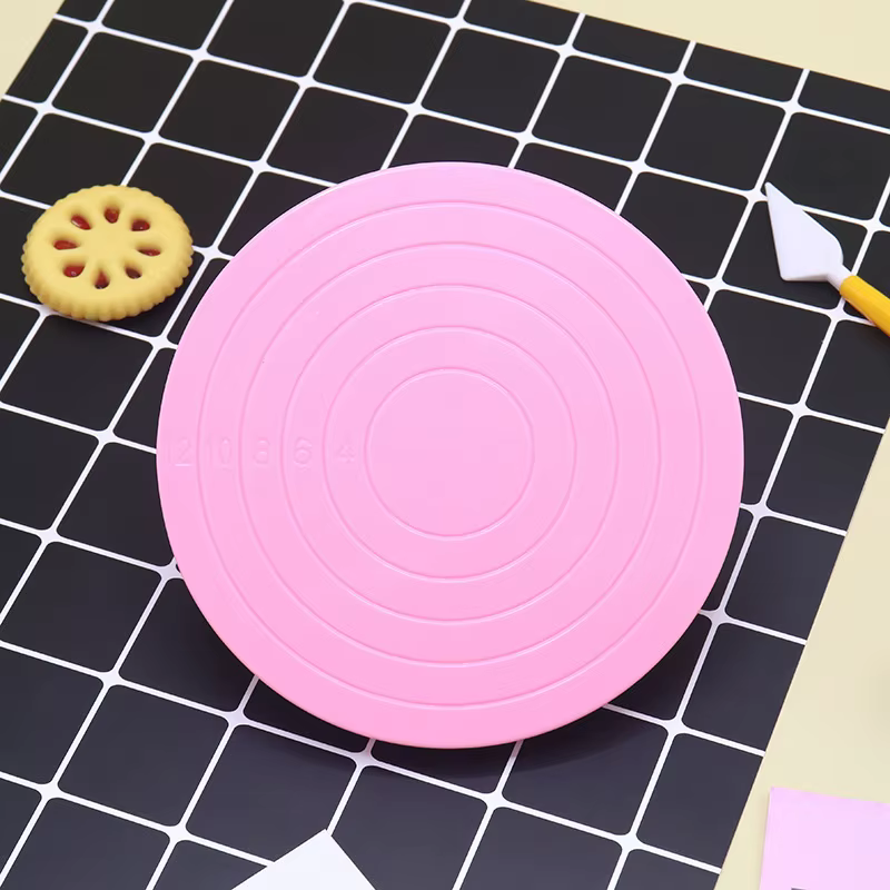 Plateau tournant pour gâteau DIY, mini plateau rotatif en plastique pour fondant, plateforme tournan