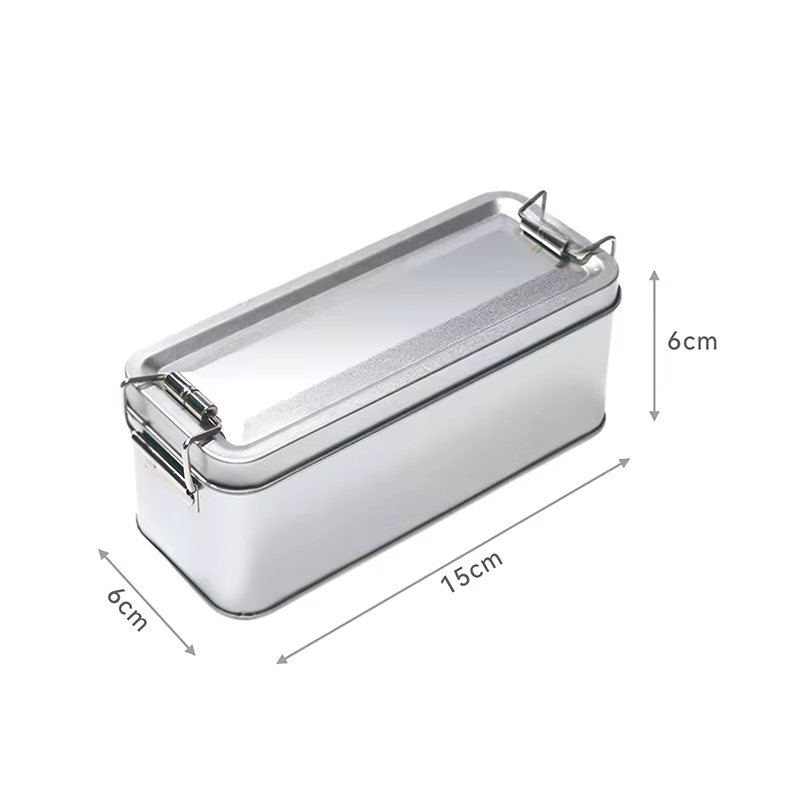 Boîte rectangulaire de boîtes à biscuits en fer blanc avec couvercle, anti-poussière, cuisine domest