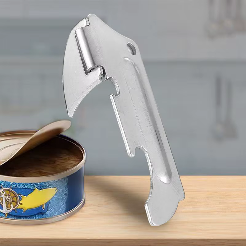 Ouvre-bouteille Portable en acier inoxydable, ouvre-boîte à main, coupe sûre, Gadget de cuisine pour
