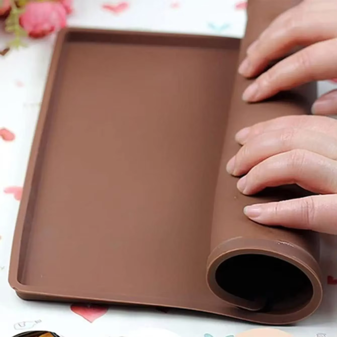 Tapis de rouleau de gâteau multifonctionnel en Silicone, ustensiles de cuisson, plateau, poêle peint
