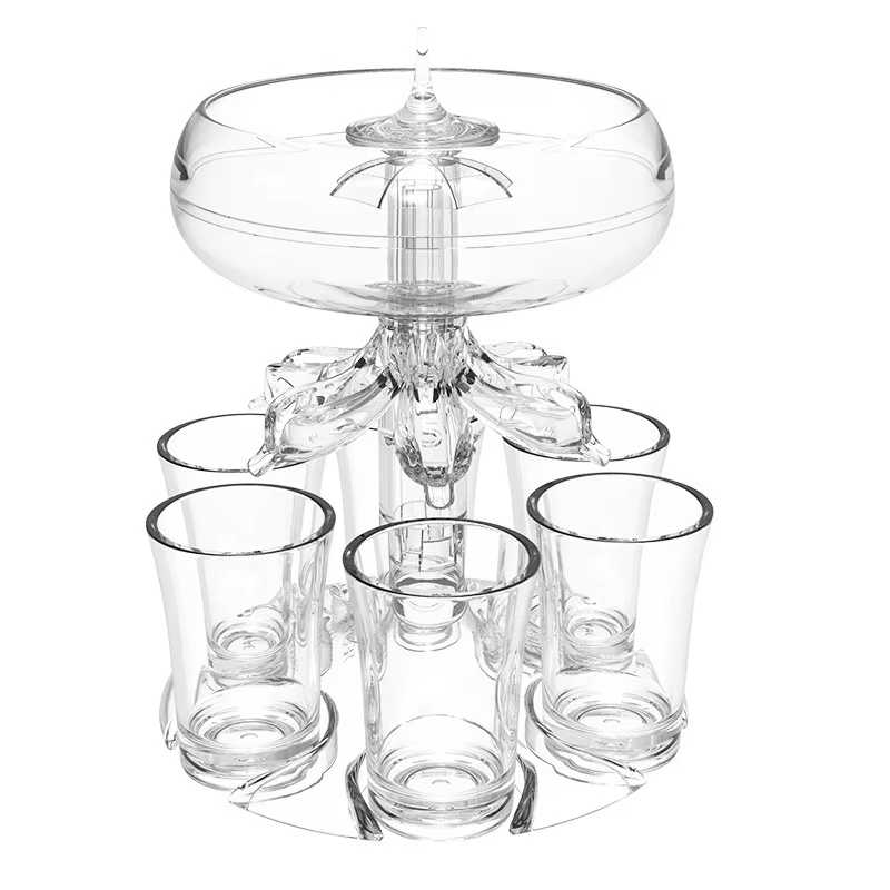 Distributeur et support en acrylique à 6 tirs, support de distributeur d'eau pour vin, whisky, bière