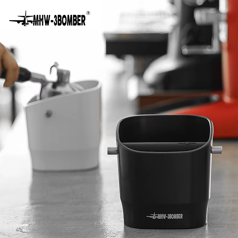 MHW-3BOMBER Square Coffee Grounds Knock Box PerfecKnock Bar et base coordonnante Lavable au lave-vai