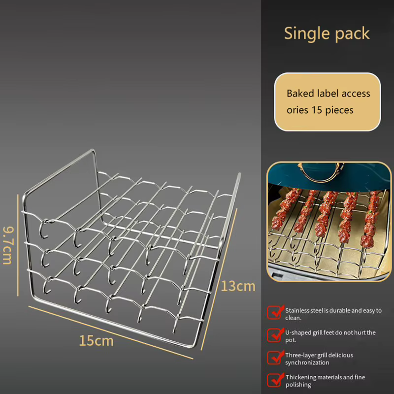 Support de brochette de friteuse à Air, outils de cuisine, support Vertical multi-broches en acier i