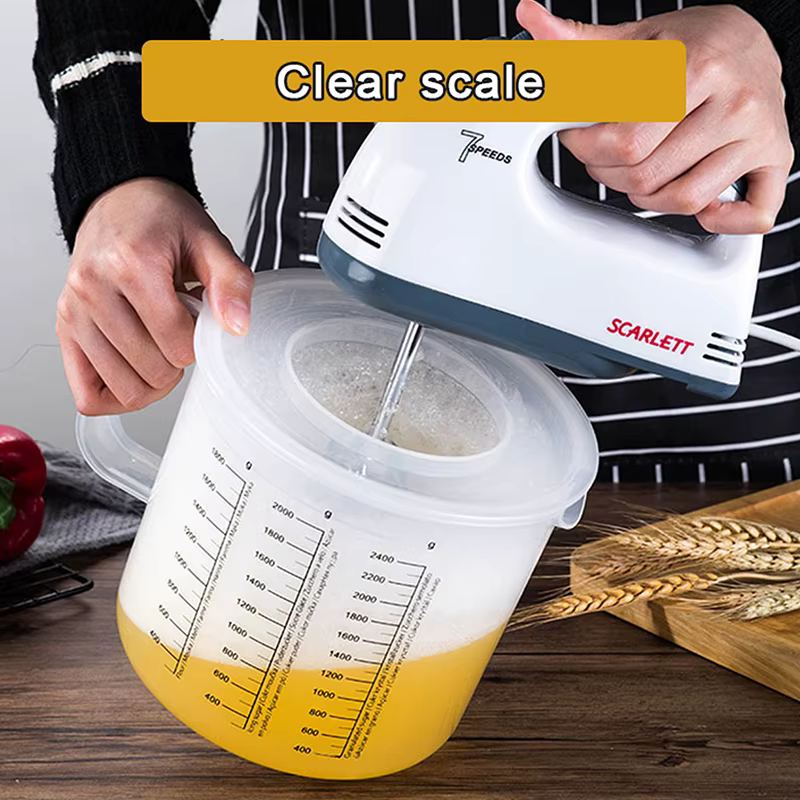Tasse à mesurer de cuisson de grande capacité 2,5 l, bol de mélange de cuisine avec couvercle, tasse