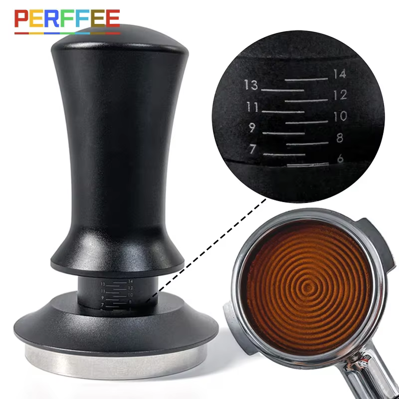 Doseur à café 54mm, Base ondulée, doseur à expresso Barista, doseur à café à ressort avec indication