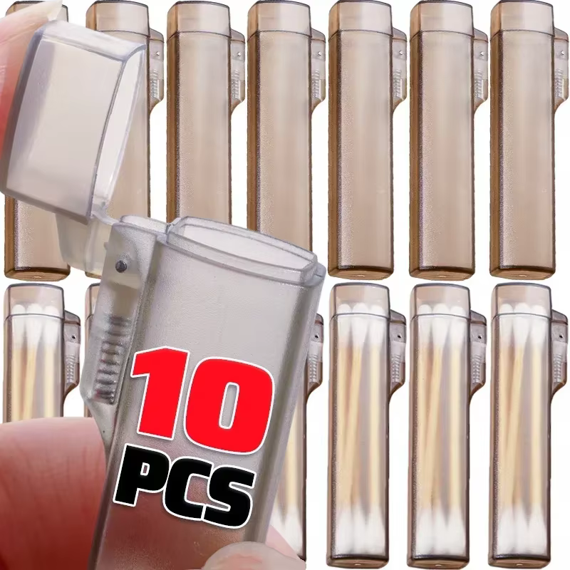 Porte-cure-dents Transparent Portable, boîte de rangement réutilisable pour cure-dents, étui pour co