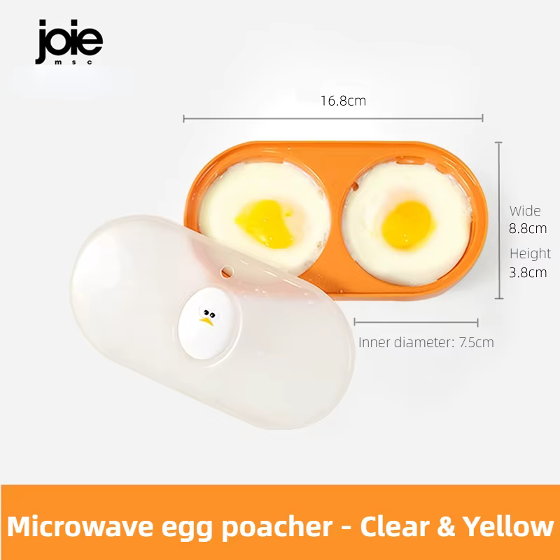 Joie-Oeuf poché double micro-ondes, cuiseur à œufs, boîte à œufs frits, petit-déjeuner, boîte à œufs