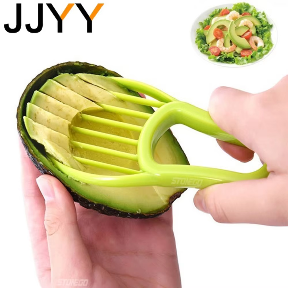 JJYY 3 en 1 trancheuse d'avocat karité corer beurre éplucheur de fruits coupe séparateur de pulpe co