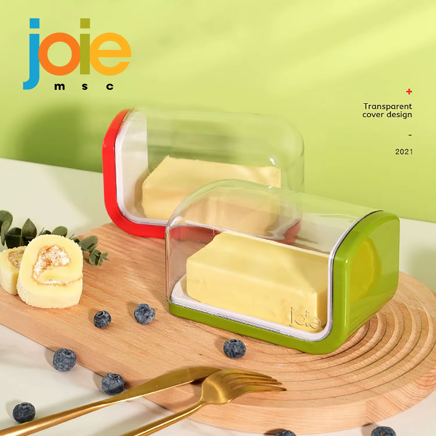 Joie – boîte de rangement de beurre, couvercle coulissant, plat à beurre scellé, conservation du fro