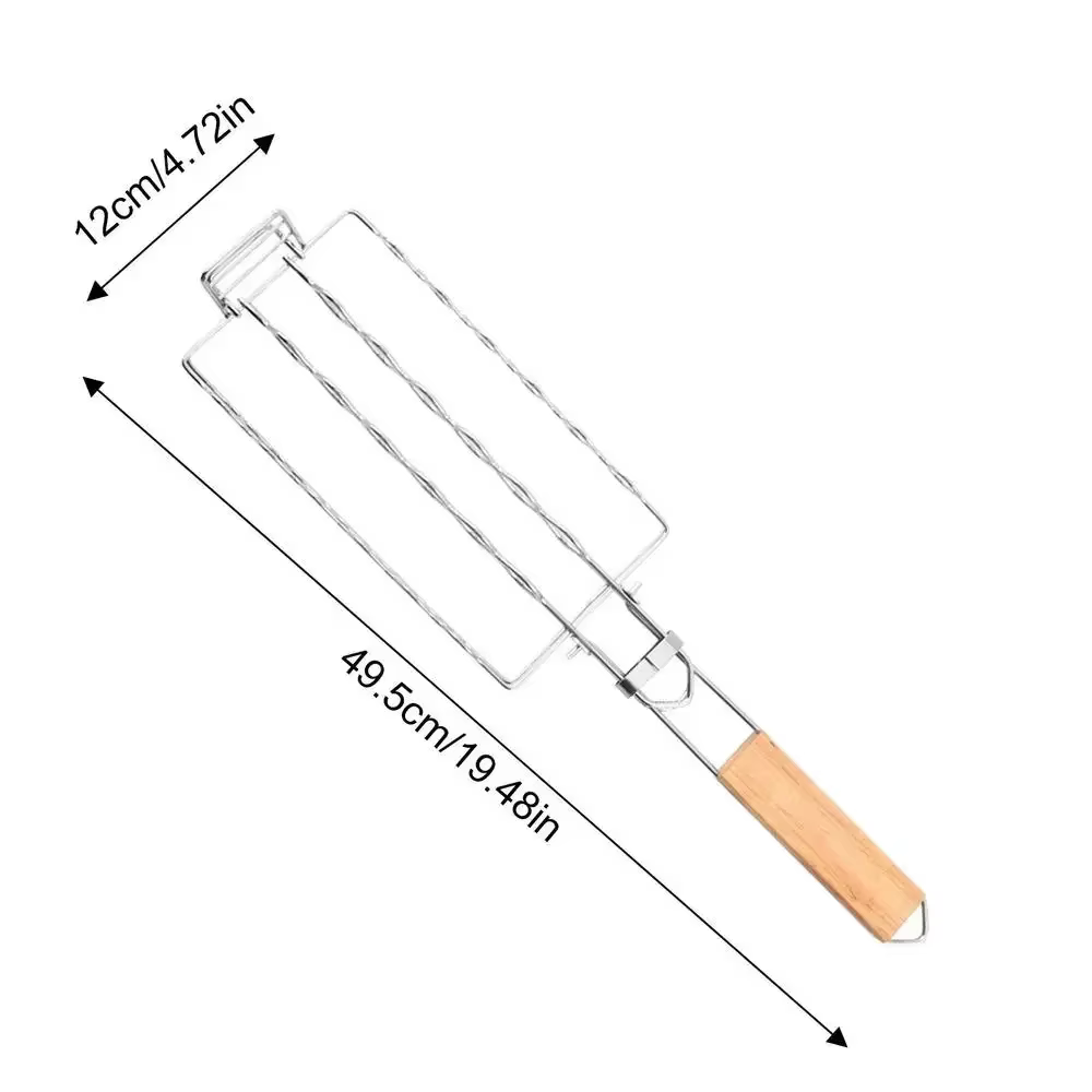 Panier à grillades en maille métallique pour Barbecue, filet à grillades pour saucisses, pique-nique