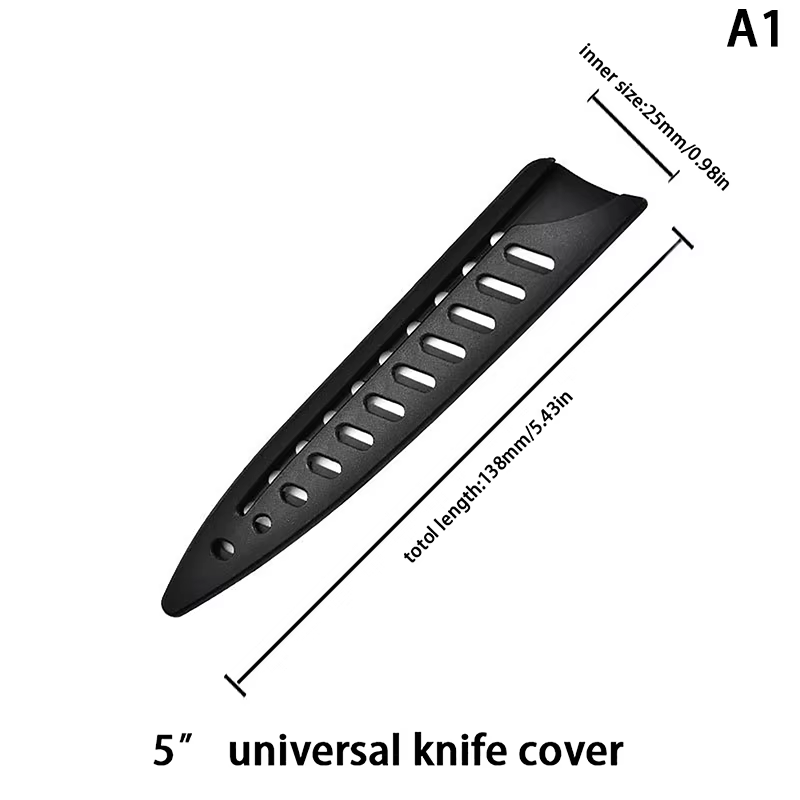 Gaine de couteau de cuisine, couvre-couteau en plastique noir, couvercle de protection de lame de co