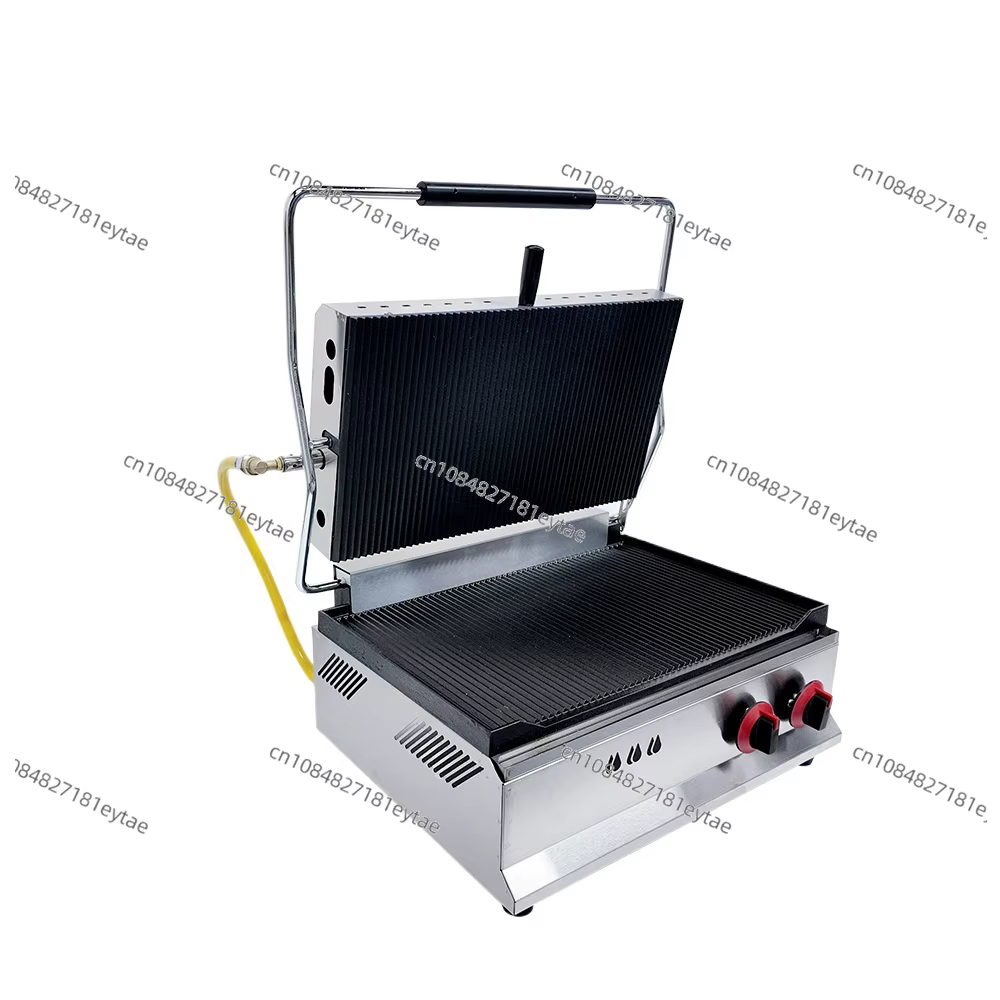 Grill à panini professionnel au gaz pour café et petit-déjeuner