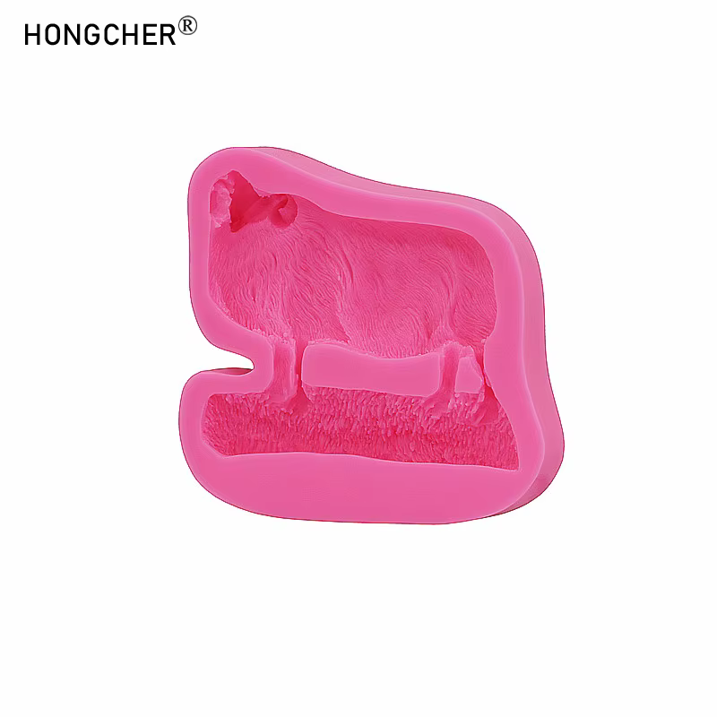 Moule en silicone pour décorations de gâteaux et desserts en forme d'animaux sauvages (chèvre, mouto