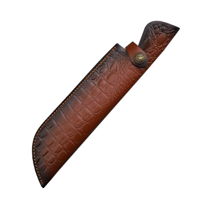 Fourreau de couteau de camping en cuir de vachette gaufré, étui de chasse avec structure de ceinture