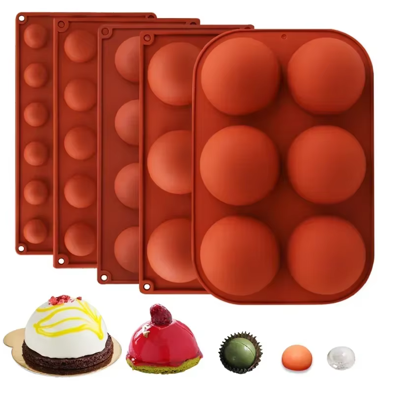 6/8/15/24 trous demi-boule sphère ronde moule en Silicone 3D Brownie Pudding Mousse chocolat Dessert