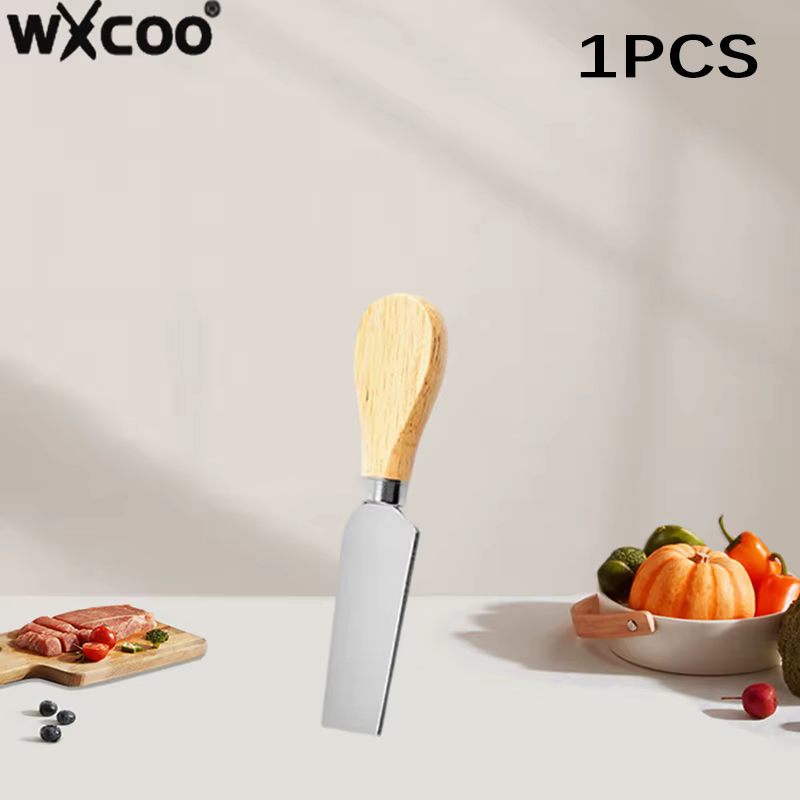 Ensemble de couteaux à fromage en acier inoxydable, trancheur de fromage, manche en bois, fourchette