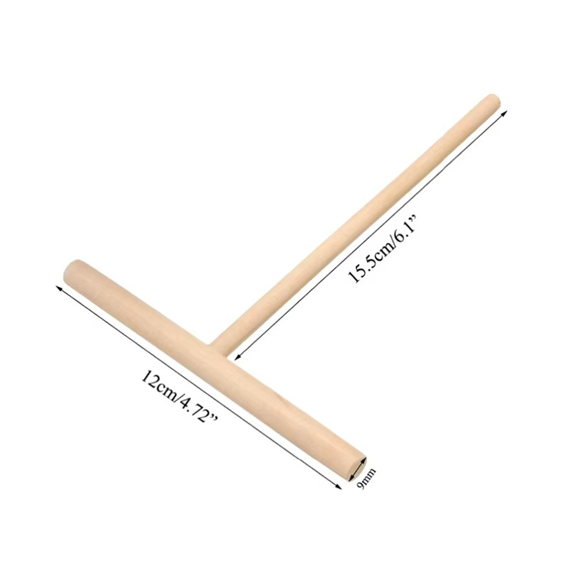 Épandeur de crêpes en bois pratique en forme de T, râteau à tortilla, ustensile de cuisine, outils à