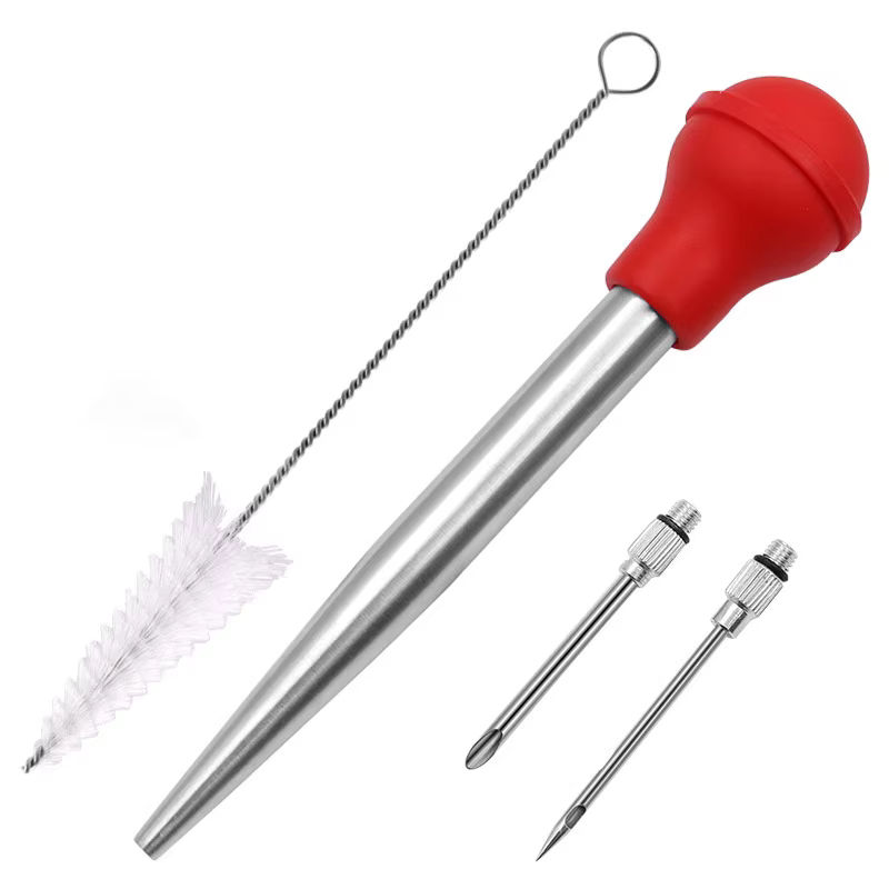 Aiguille de saveur pour BBQ, seringue à viande, Marinade, dinde, Baster, ensemble d'aiguilles, cuisi