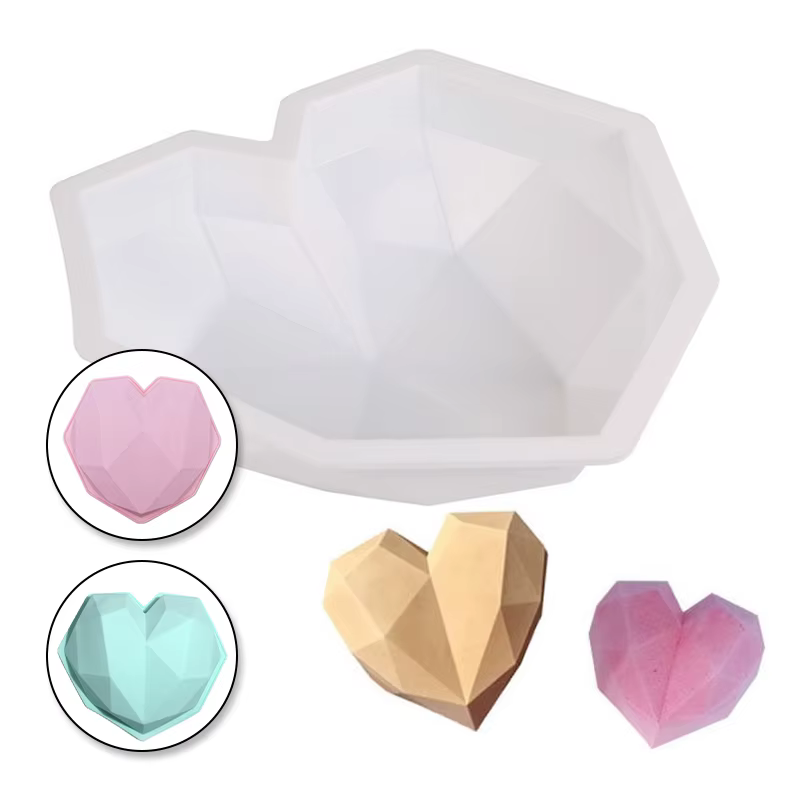 Grand diamant coeur Silicone moule grand amour coeur gâteau Fondant bricolage moule gâteaux Mousse c