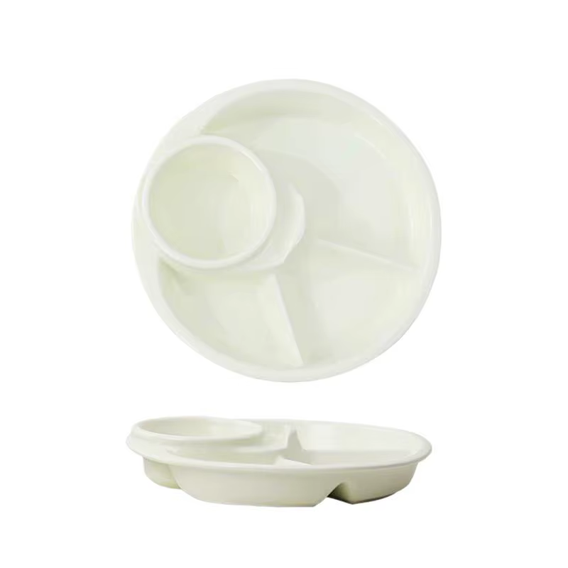 Assiette ronde à salade de fruits, plateau à tremper pour petit déjeuner, plats alimentaires, gâteau