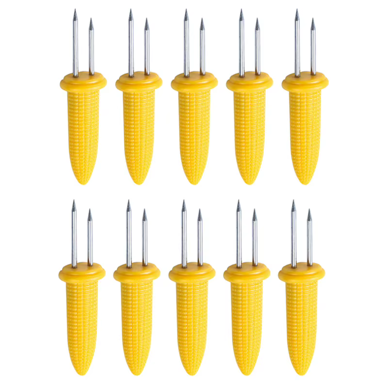 Petits supports à maïs en acier inoxydable, 10 pièces, petits supports pour épis de maïs, fourchette