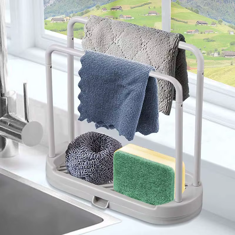 Support de vidange de chiffon de cuisine, accessoires de cuisine, étagère de Drain d'évier, panier d