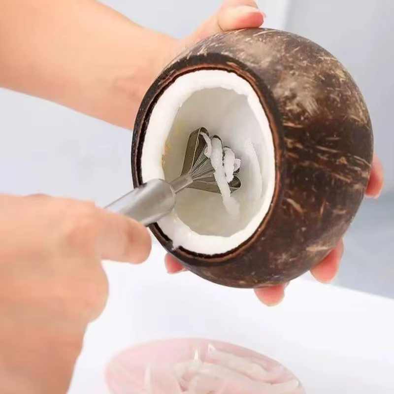 Râpe à noix de coco en acier inoxydable, outil multifonction pour retirer la chair de la noix de coc