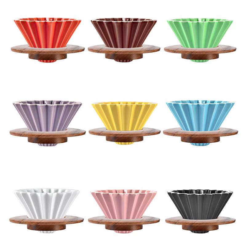 Goutteur de café en céramique, verser sur cafetière, Origami fait à la main, tasse filtrante en form