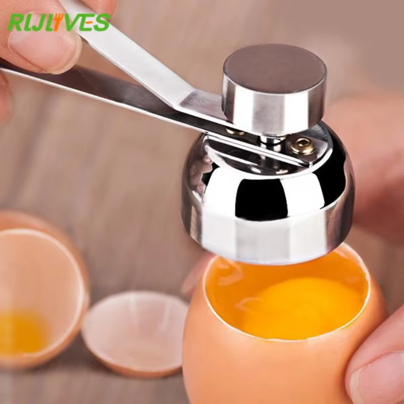 Coupe-œufs en acier inoxydable, ciseaux à œufs crus ouverts, outils de cuisine créatifs