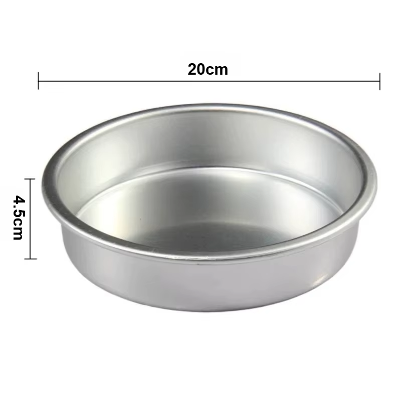 Moule à gâteau rond en aluminium de 20 cm – Moule à cheesecake antiadhésif pour pain, pouding et des