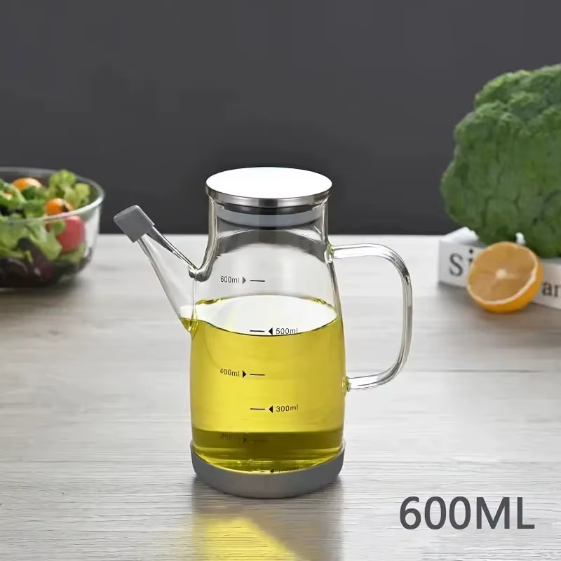 Bouteille de 600/800/1000ml avec bec sans goutte, Pot d'huile en verre de cuisine, distributeur d'hu