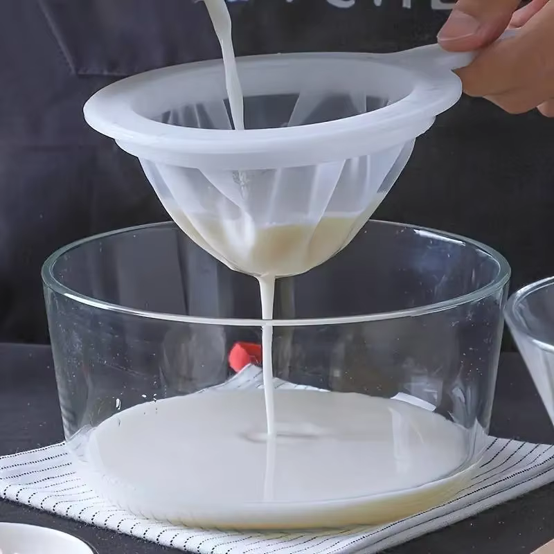 Cuillère à passoire à mailles fines, pour café, lait, soja et yaourt, filtre en Nylon à mailles 100/