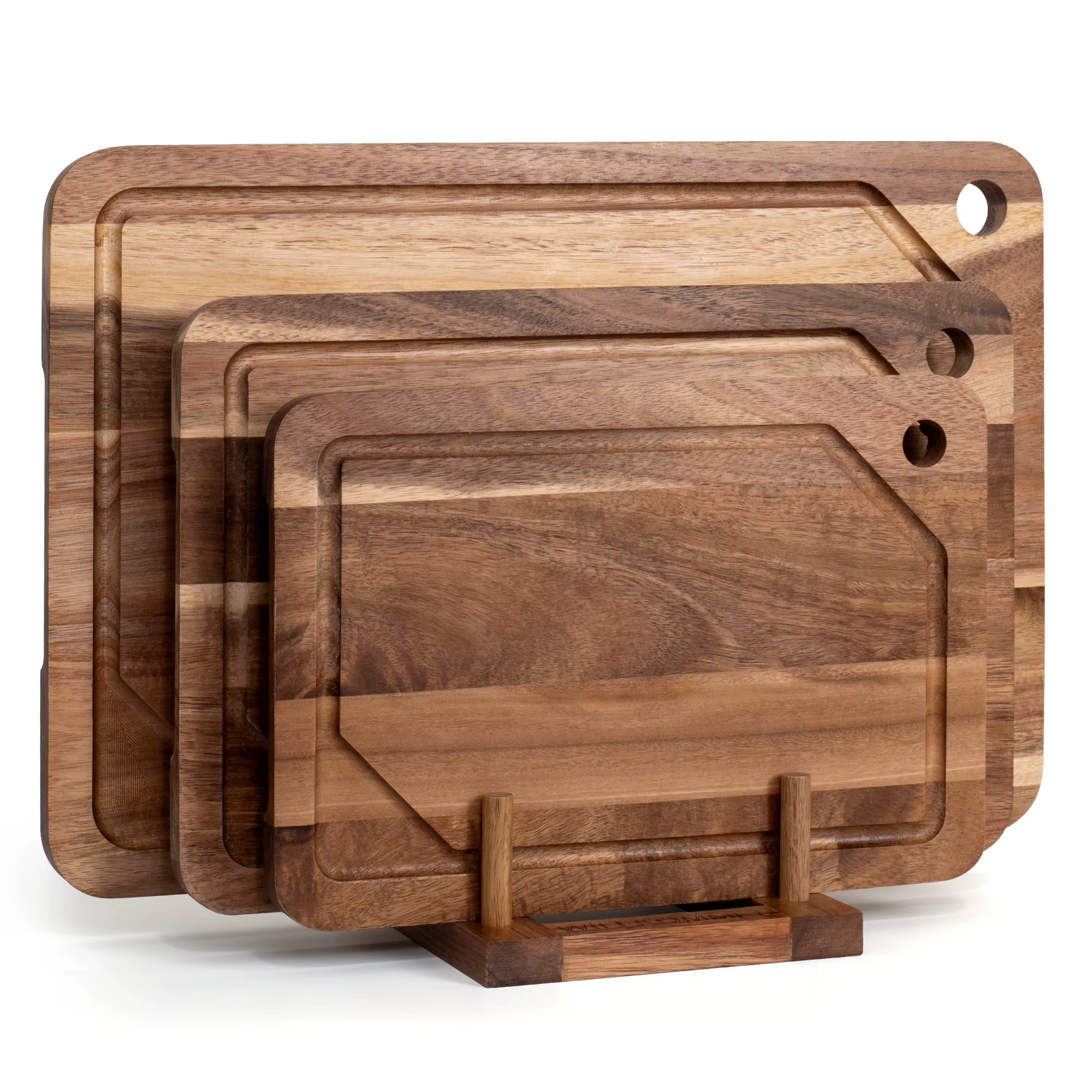 Ensemble de planches à découper en bois d'acacia, trous de suspension, pour trancher des Fruits et l