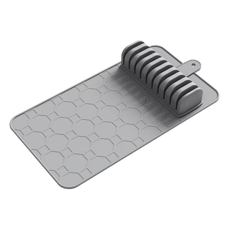 Tapis à couteaux antidérapant à prise souple, organiseur de couteaux, insert de tiroir antidérapant,