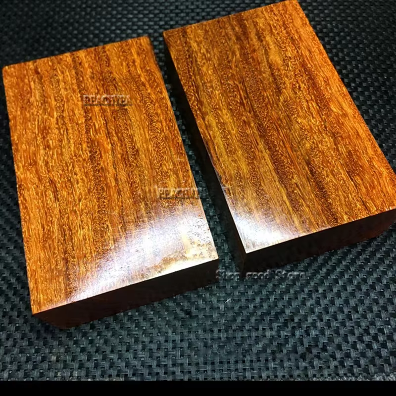 1 paquet de couteau en bois de rose doré, matériau de manche en bois, pièces vierges en bois, pièces