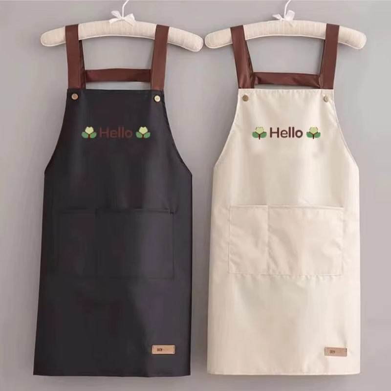 Tablier imperméable imprimé Hello Letter, cuisine, maison, grande poche, rangement, cuisson initiée,