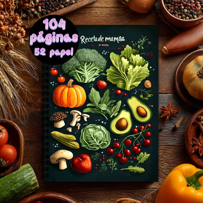 Carnet de recettes espagnol A5, reliure spirale, livre de recettes (peut contenir jusqu'à 100 recett