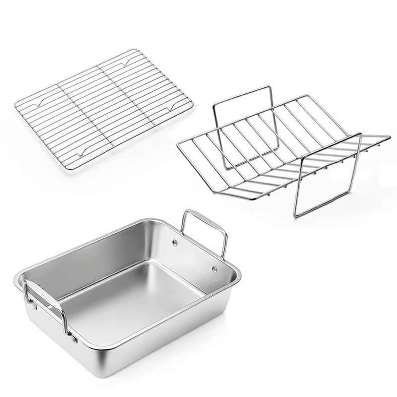 ABKJ - Plaque de cuisson rectangulaire pour poulet, antiadhésive, pour la cuisson domestique