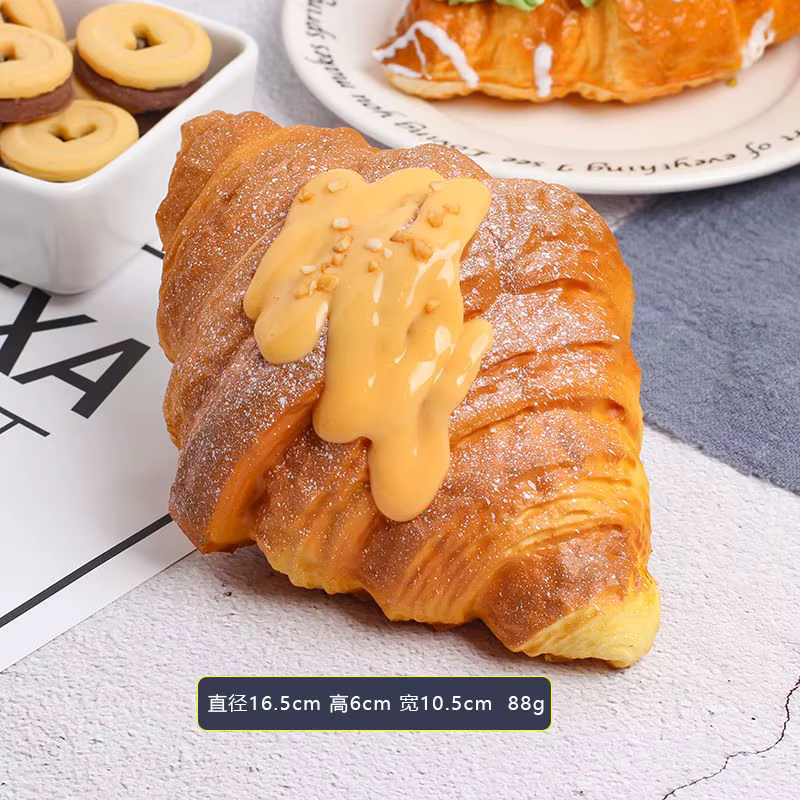 Modèle de croissant simulé à levée lente, en pâte feuilletée, souple à presser, accessoire de photog