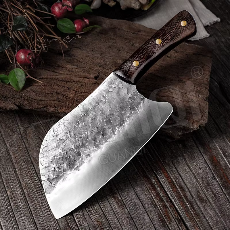 Couteau de cuisine forgé à la main, couteau de Chef, hachoir à os à haute teneur en carbone, coupere