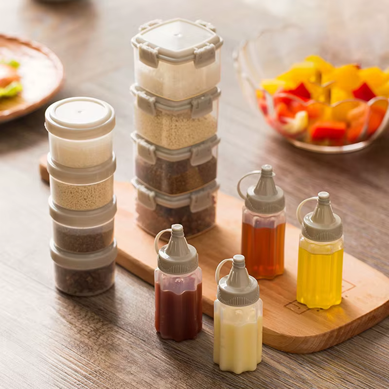 Mini bouteilles à presser, conteneurs de vinaigrette, outil de cuisine Portable pour Barbecue en ple