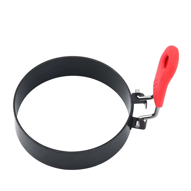 Lot de 3 moules ronds pour omelettes, poêle à omelettes antiadhésive avec poignée pliable, ustensile