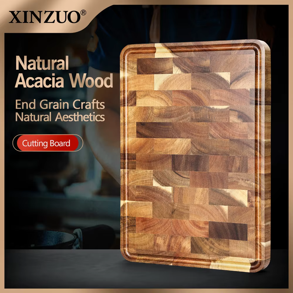 XINZUO Planche à découper en bois d'acacia, couper JxFruit Viande Cuisine de qualité décennie s à dé
