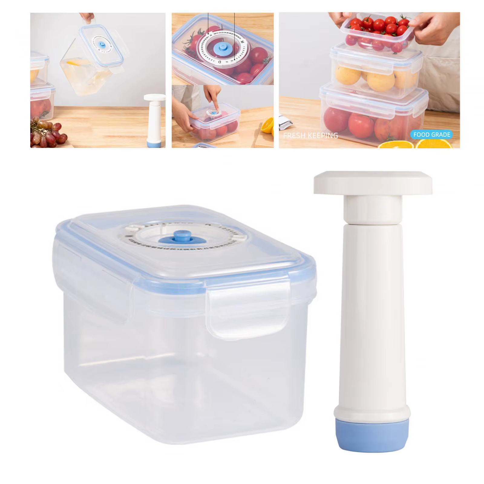 Récipient sous vide avec pompe, récipient scellé pour aliments au four, récipient étanche pour alime