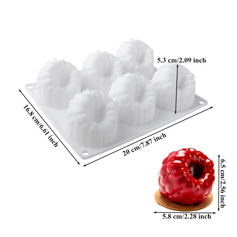 Moule en silicone en forme de framboise et fraise pour mousse, décoration de gâteaux au chocolat, de