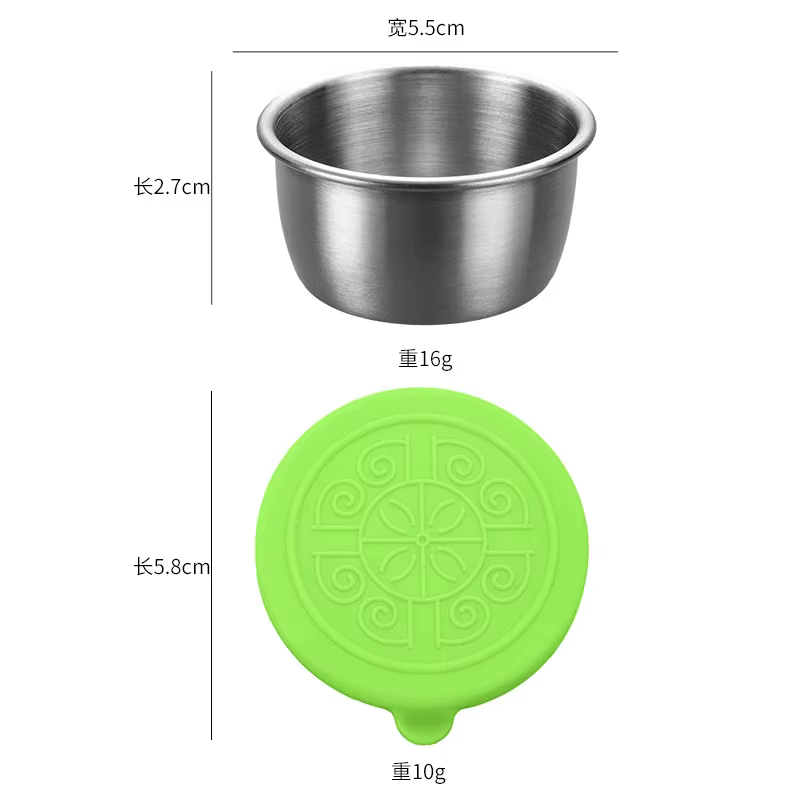 Tasse à Sauce avec couvercle en Silicone, anti-fuite, salade, Sauce tomate, soucoupe Bento, tasse à 